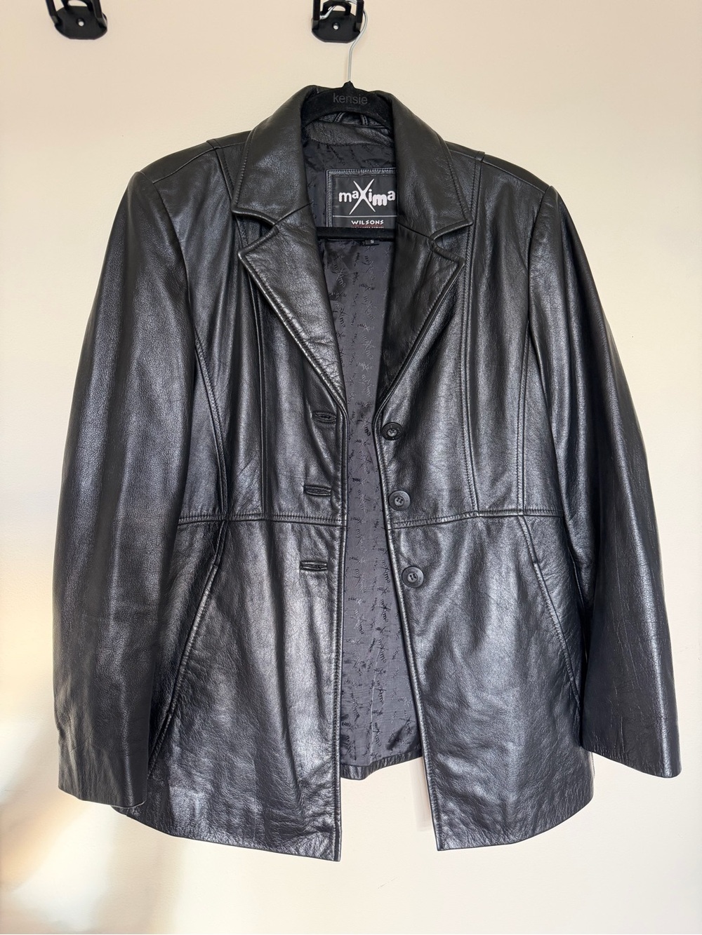90s Wilson Maxima Black Leather Jacket